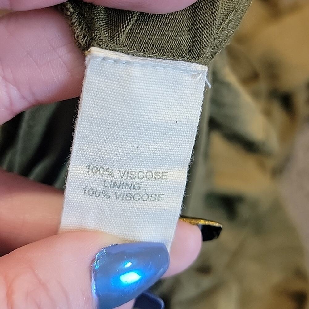 NWT Forever That Girl Anthropologie Tie Front Midi Dress Sage Green Sz M - Picture 8 of 9